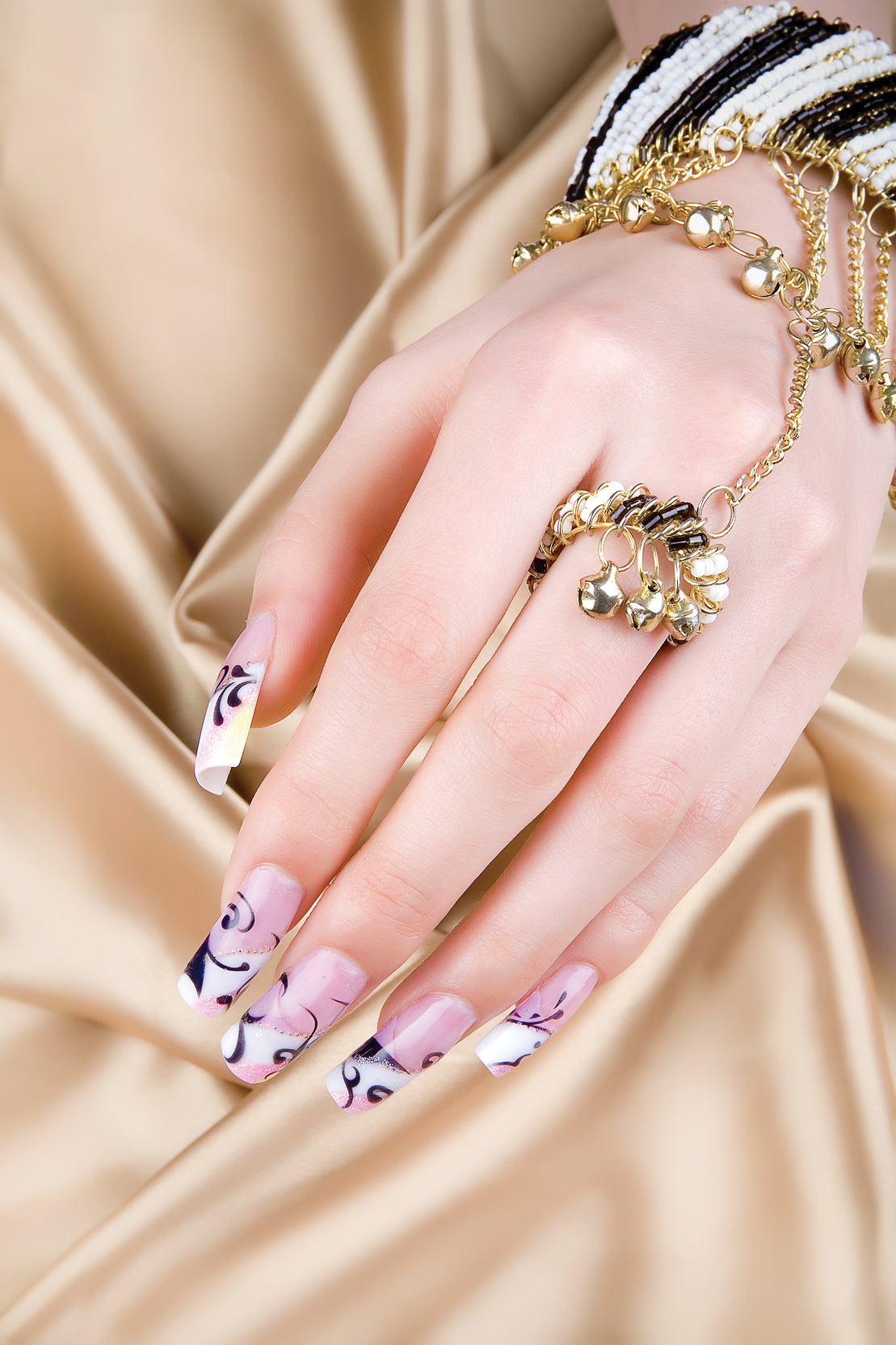 a woman's nail, designed with nail art